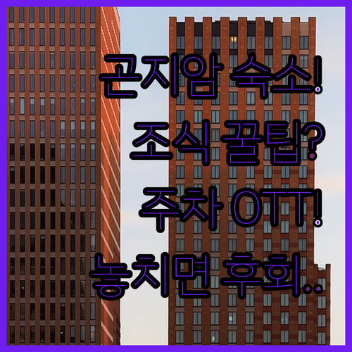 곤지암 여행 숙소 TOP 5 조식 주차 OTT 시설 알아보기