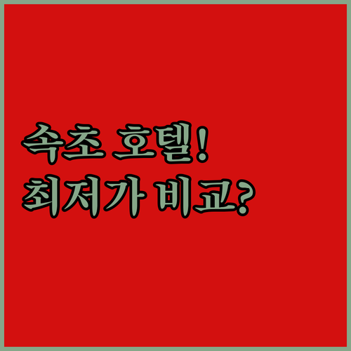 속초 호텔 추천 TOP 5 위치 장점 후기 분석 가격 비교 알아보기