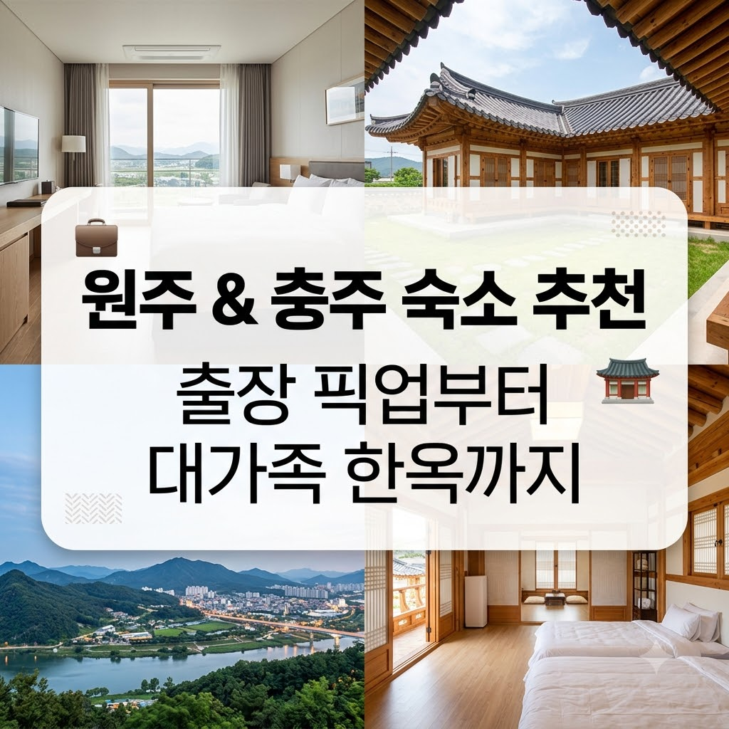 원주 충주 숙소 추천 출장 픽업부터 대가족 한옥까지
