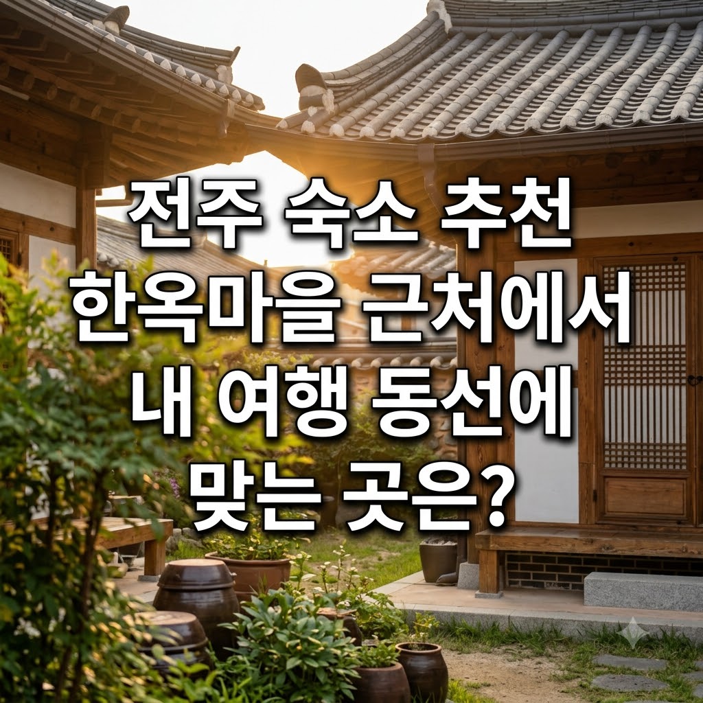 전주 숙소 추천 한옥마을 근처에서 내 여행 동선에 맞는 곳은?
