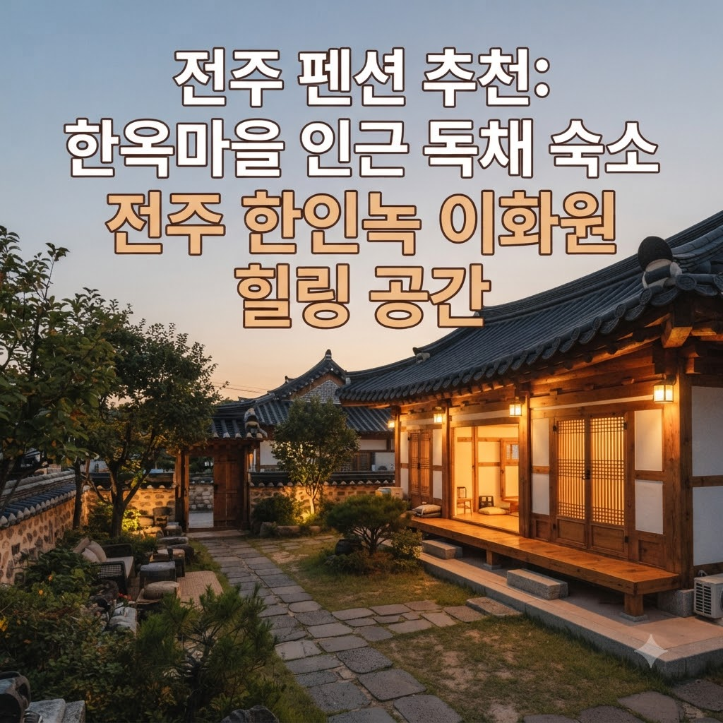 전주 펜션 추천 한옥마을 근처 프라이빗 독채 전주 한이녹 의 이화원 힐링 스페이스