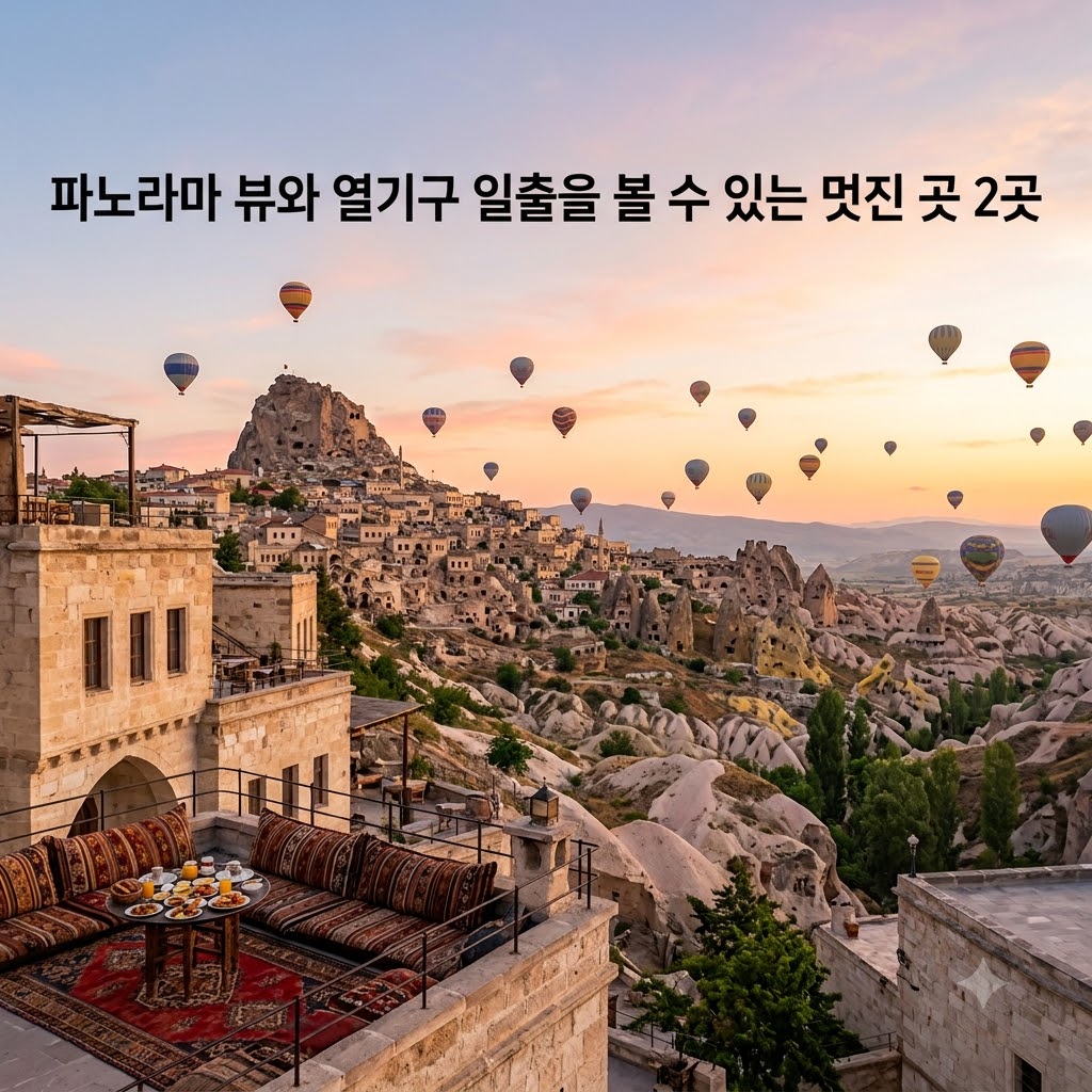 카파도키아 우치사르 숙소 추천 파노라마 뷰와 열기구 일출 감상하기 좋은 2곳