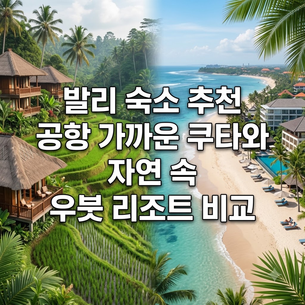 발리 숙소 추천 공항 가까운 쿠타와 자연 속 우붓 리조트 비교