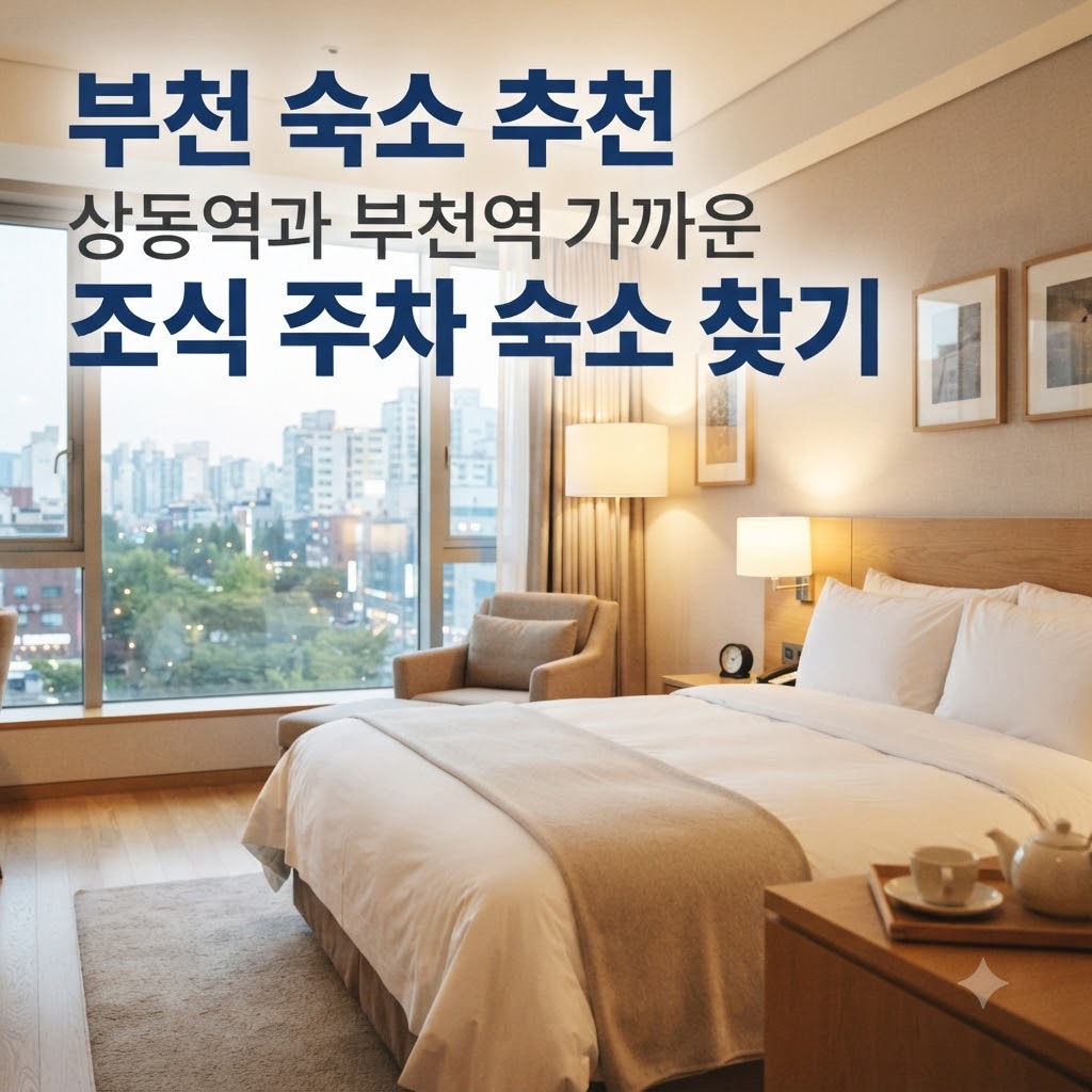 부천 숙소 추천 상동역과 부천역 가까운 조식 주차 숙소 찾기